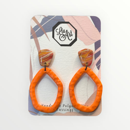 Abstract Hoops Polymer Clay Earring - front view