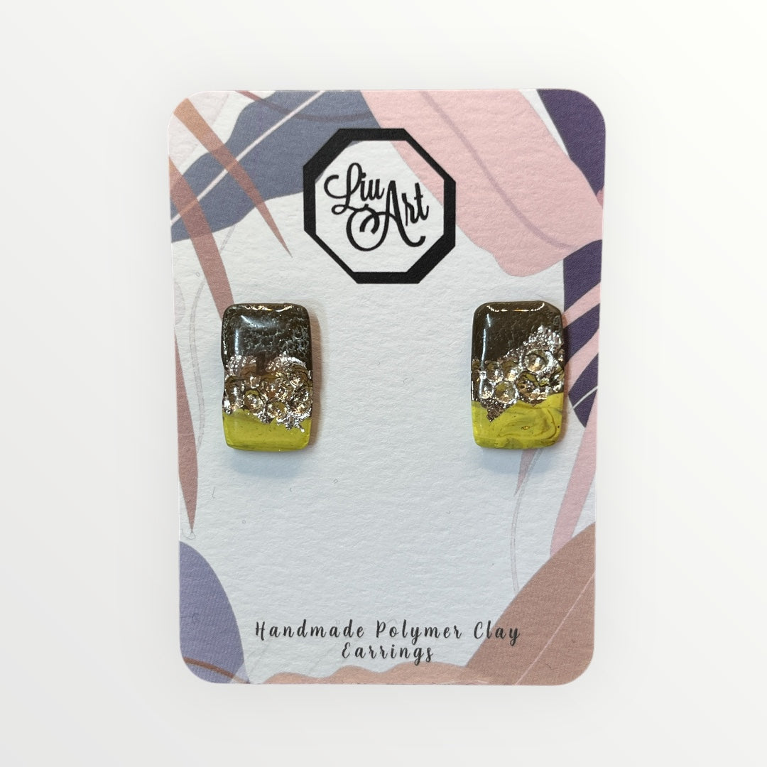 Rectangular Chic Polymer Clay Earring - front view