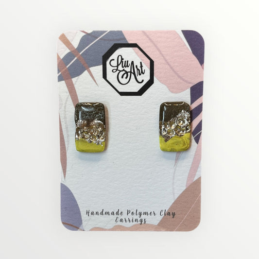 Rectangular Chic Polymer Clay Earring - front view