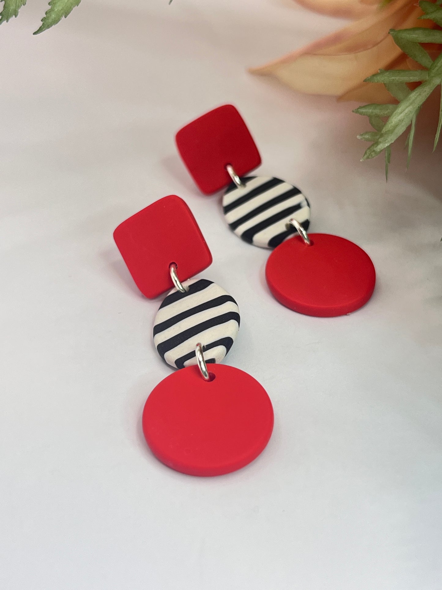 Polymer Clay Red Stripes