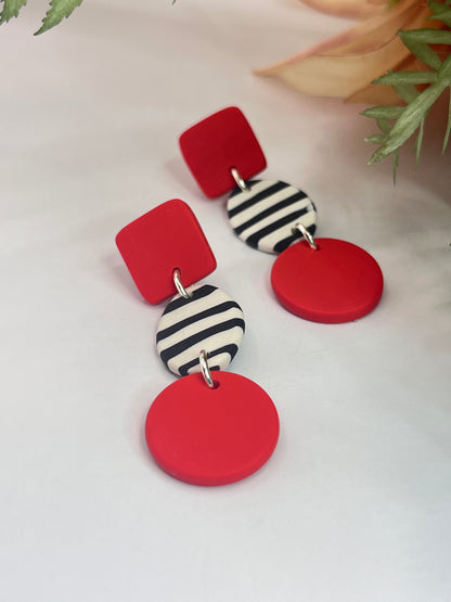 Polymer Clay Red Stripes